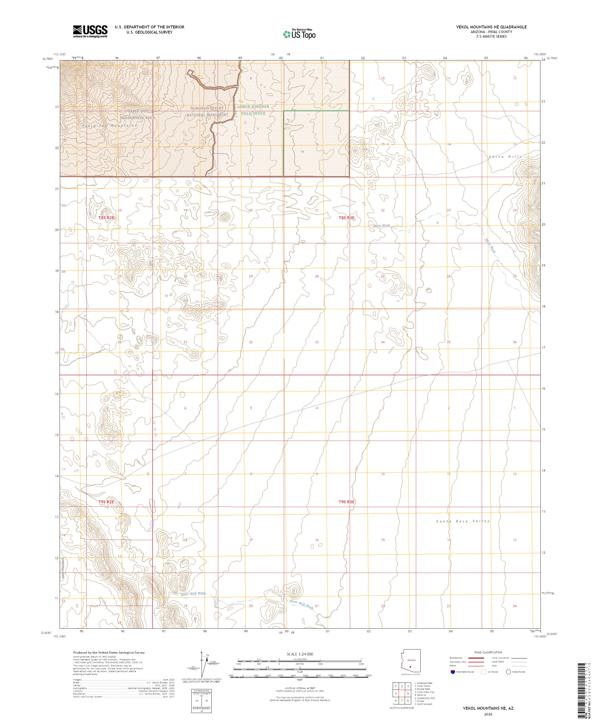 Vekol Mountains NE, AZ — USGS 7.5-minute topo (2026)