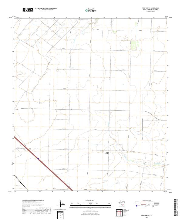 West Sinton, TX — USGS 7.5-minute topo (2022)