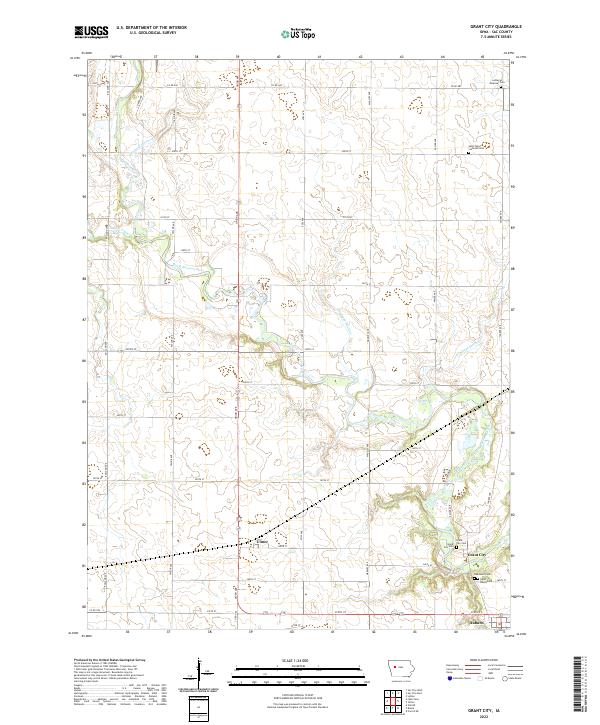 Grant City, IA — USGS 7.5-minute topo (2022)