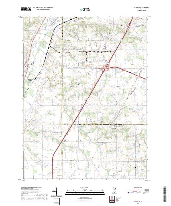 Zanesville, IN — USGS 7.5-minute topo (2022)