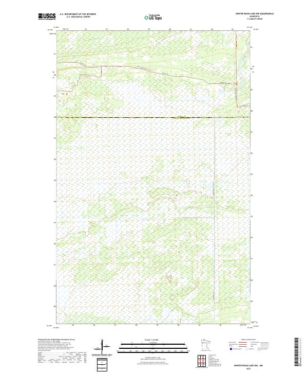 Winter Road Lake NW, MN — USGS 7.5-minute topo (2022)