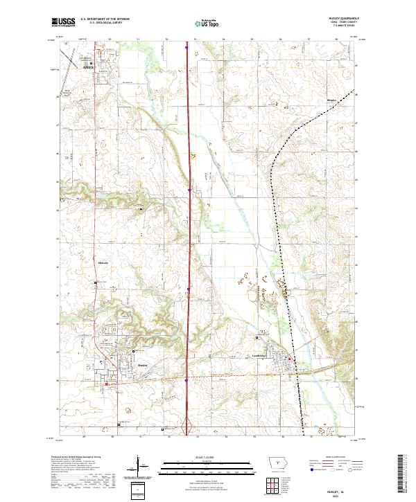 Huxley, IA — USGS 7.5-minute topo (2022)