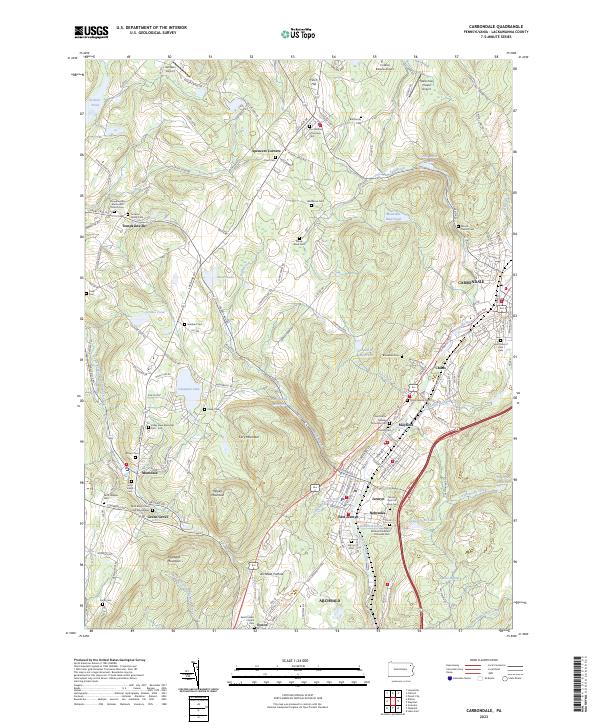 Carbondale, PA — USGS 7.5-minute topo (2023)