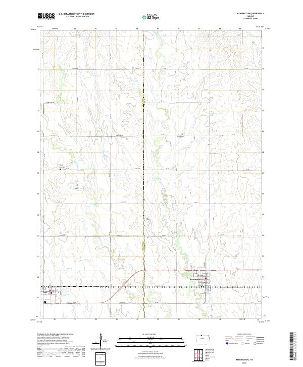 Kensington, KS — USGS 7.5-minute topo (2022)