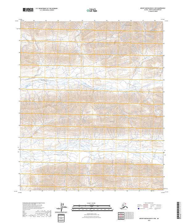 Mount Michelson B-3 NW, AK — USGS 7.5-minute topo (2023)