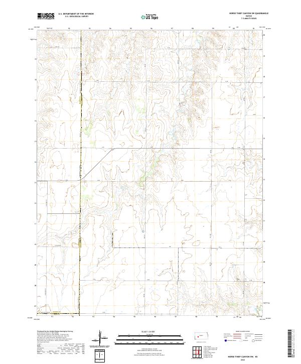Horse Thief Canyon SW, KS — USGS 7.5-minute topo (2022)