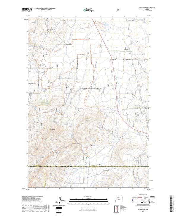 Gray Butte, OR — USGS 7.5-minute topo (2023)