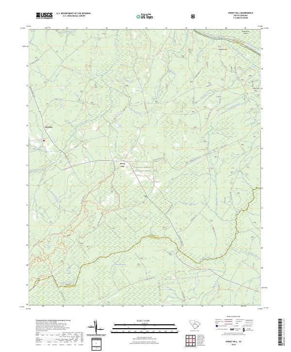 Honey Hill, SC — USGS 7.5-minute topo (2024)