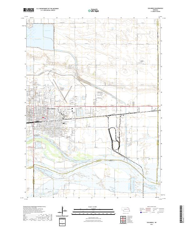 Columbus, NE — USGS 7.5-minute topo (2021)