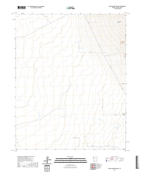 Music Mountains SW, AZ — USGS 7.5-minute topo (2021)