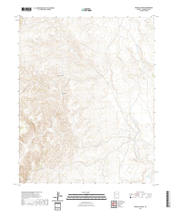 Rhodes Canyon, AZ — USGS 7.5-minute topo (2021)
