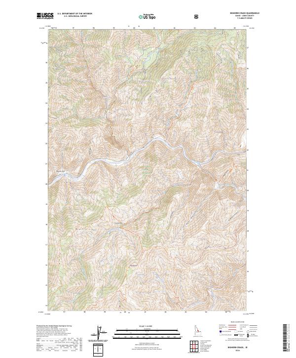 Bighorn Crags, ID — USGS 7.5-minute topo (2024)