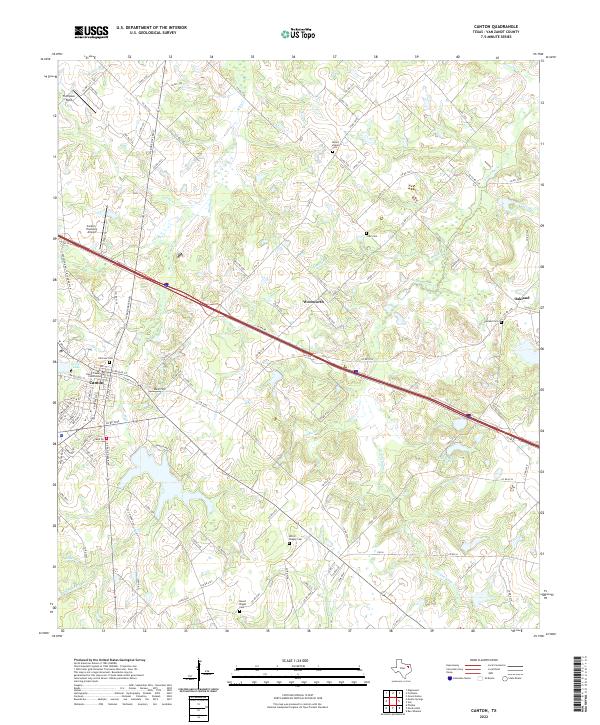 Canton, TX — USGS 7.5-minute topo (2022)