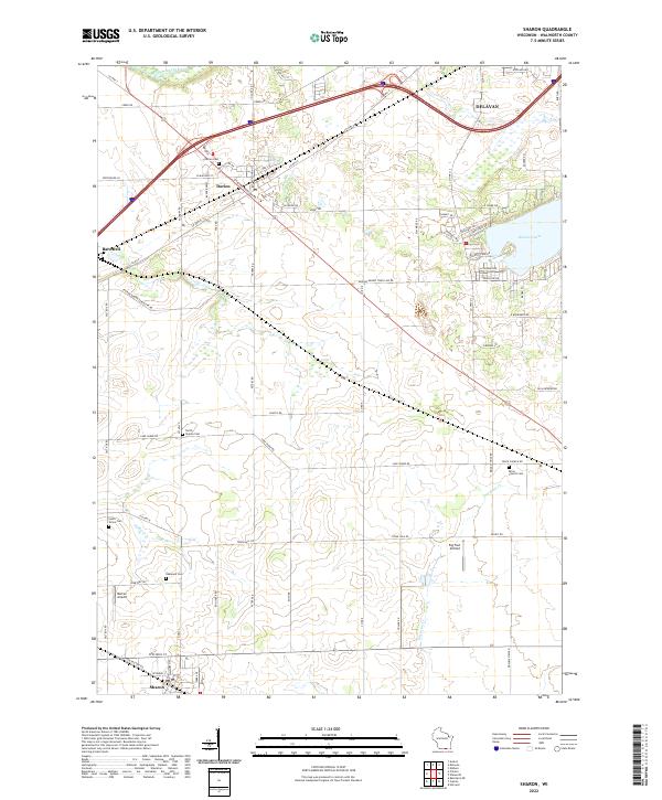Sharon, WI — USGS 7.5-minute topo (2022)