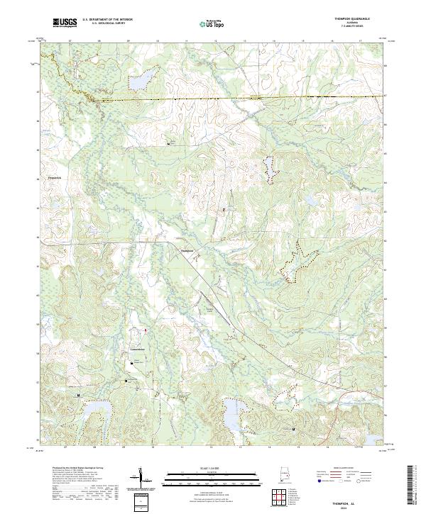 Thompson, AL — USGS 7.5-minute topo (2024)