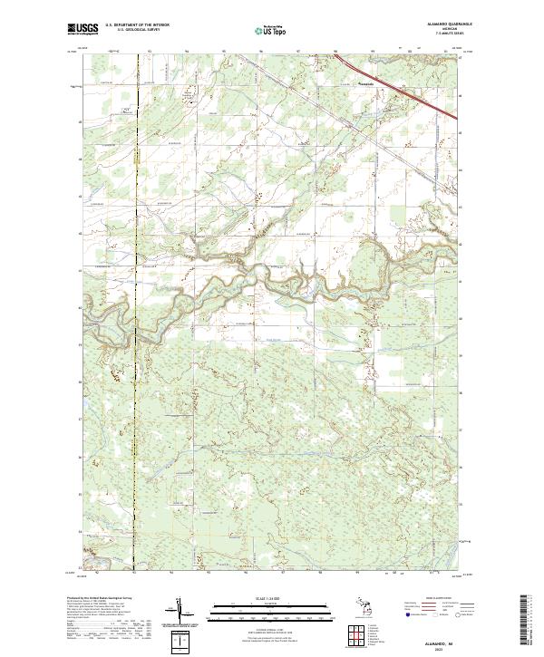 Alamando, MI — USGS 7.5-minute topo (2023)