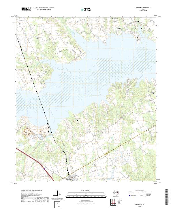 Streetman, TX — USGS 7.5-minute topo (2022)