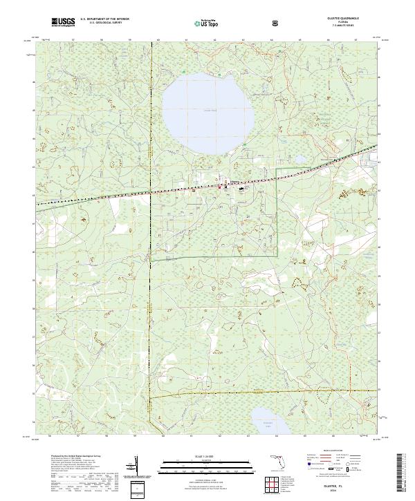 Olustee, FL — USGS 7.5-minute topo (2024)