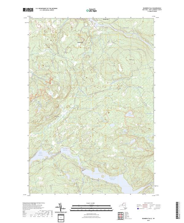 Rainbow Falls, NY — USGS 7.5-minute topo (2023)