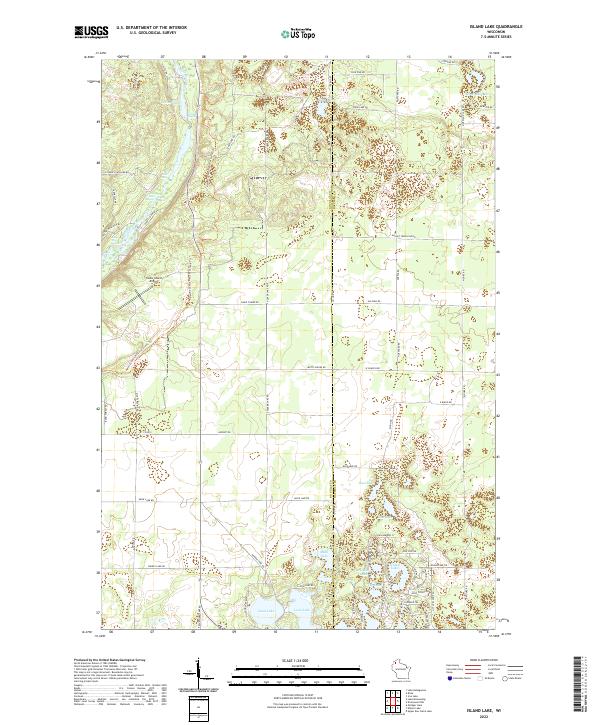 Island Lake, WI — USGS 7.5-minute topo (2022)