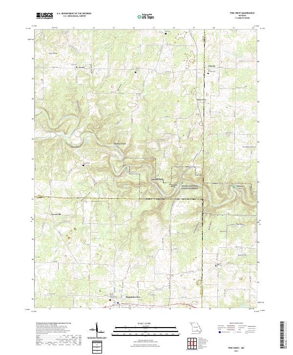 Pine Crest, MO — USGS 7.5-minute topo (2021)