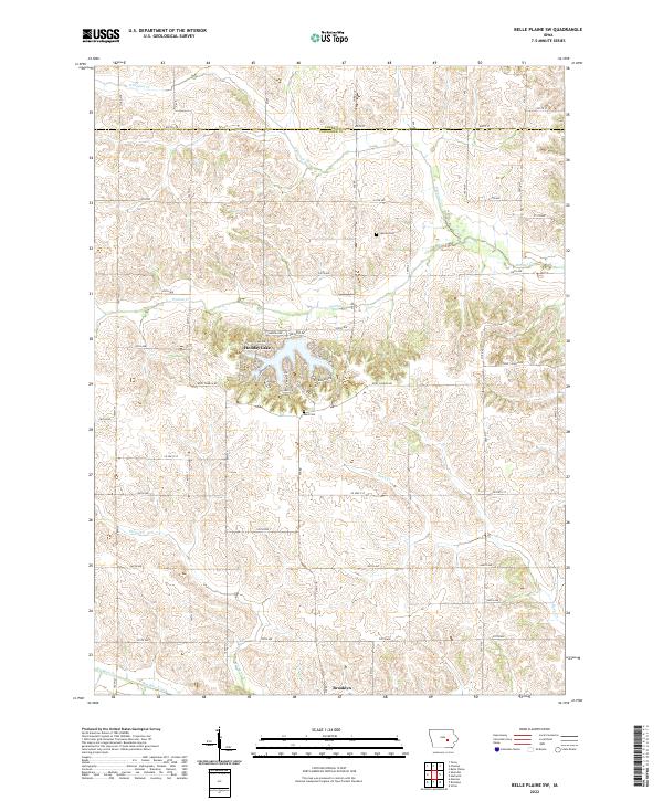 Belle Plaine SW, IA — USGS 7.5-minute topo (2022)
