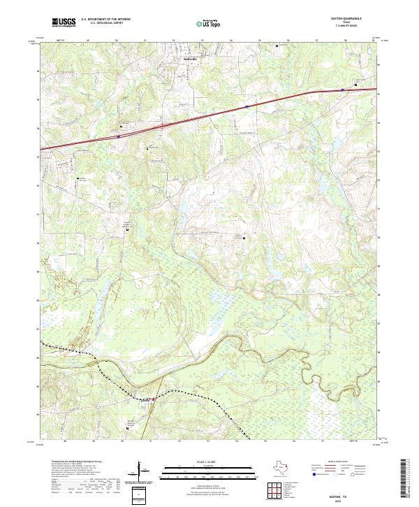 Easton, TX — USGS 7.5-minute topo (2022)