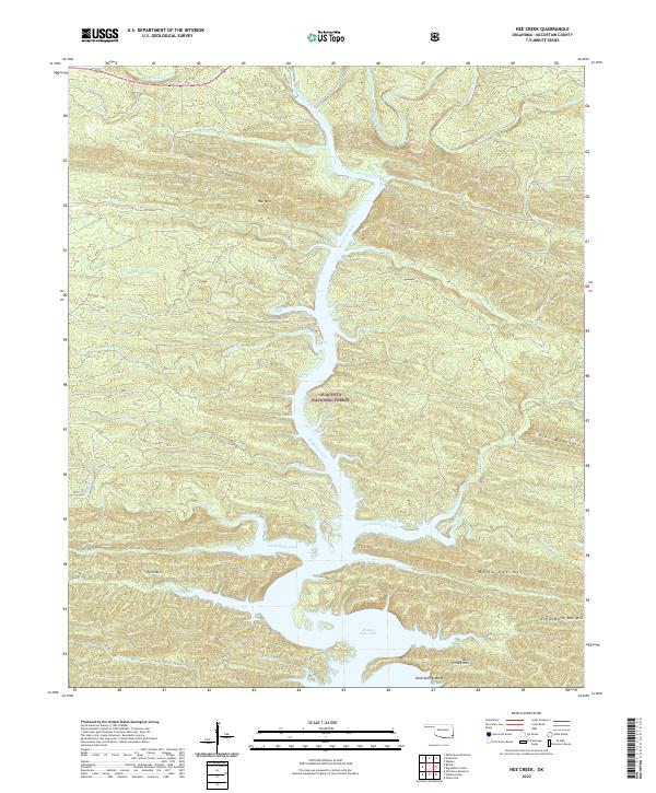 Hee Creek, OK — USGS 7.5-minute topo (2022)