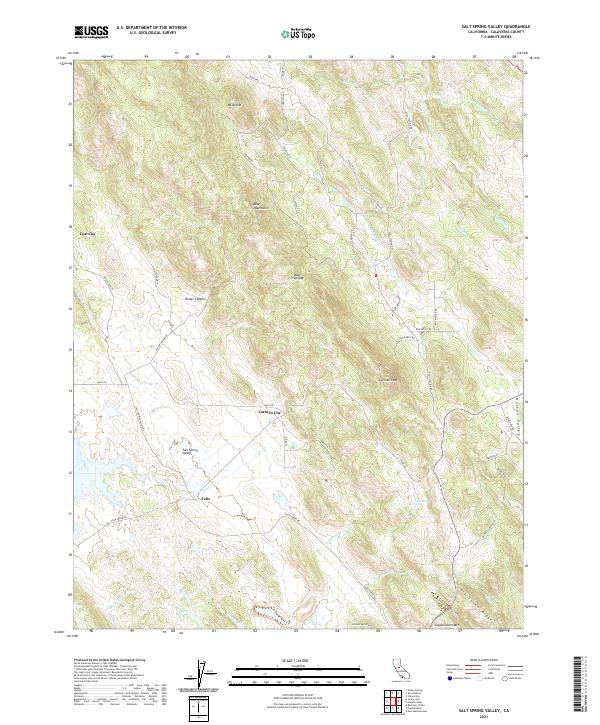 Salt Spring Valley, CA — USGS 7.5-minute topo (2021)