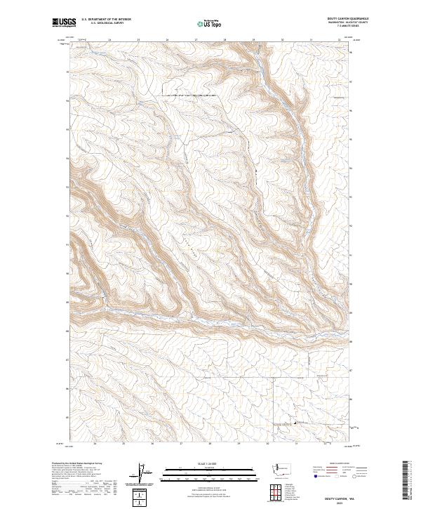 Douty Canyon, WA — USGS 7.5-minute topo (2023)