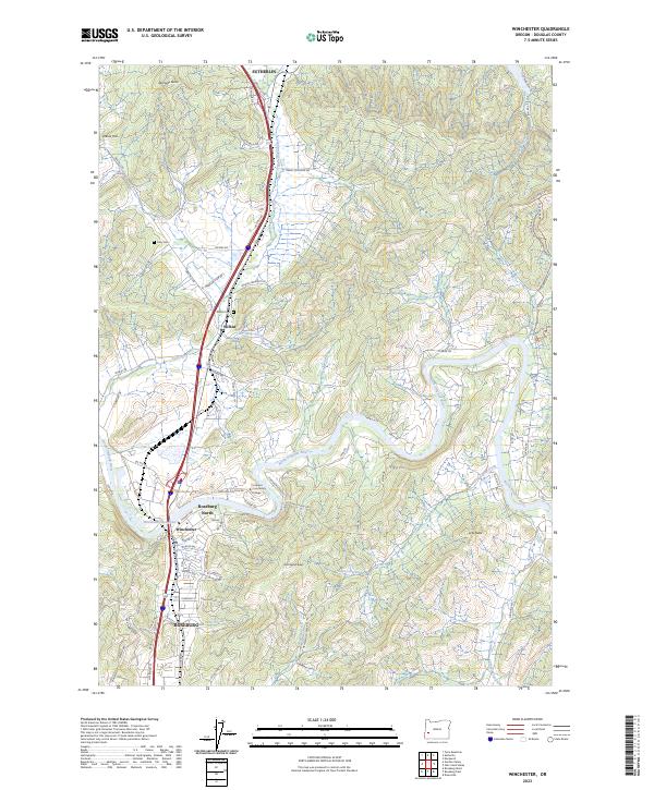 Winchester, OR — USGS 7.5-minute topo (2023)