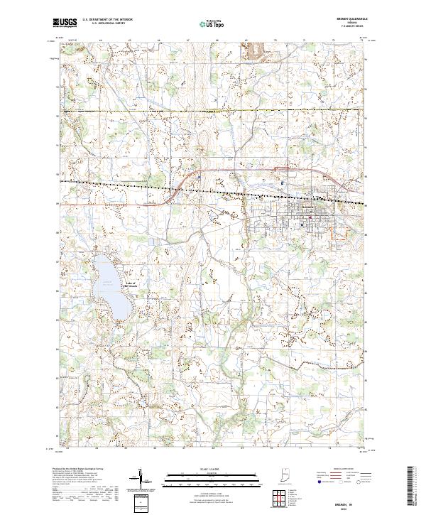 Bremen, IN — USGS 7.5-minute topo (2022)