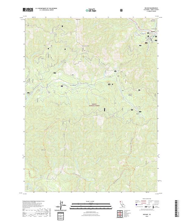 Big Bar, CA — USGS 7.5-minute topo (2022)
