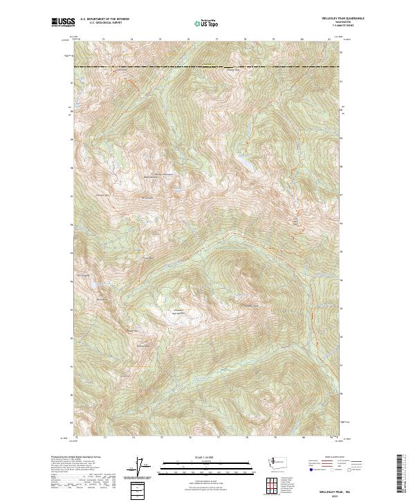 Wellesley Peak, WA — USGS 7.5-minute topo (2023)