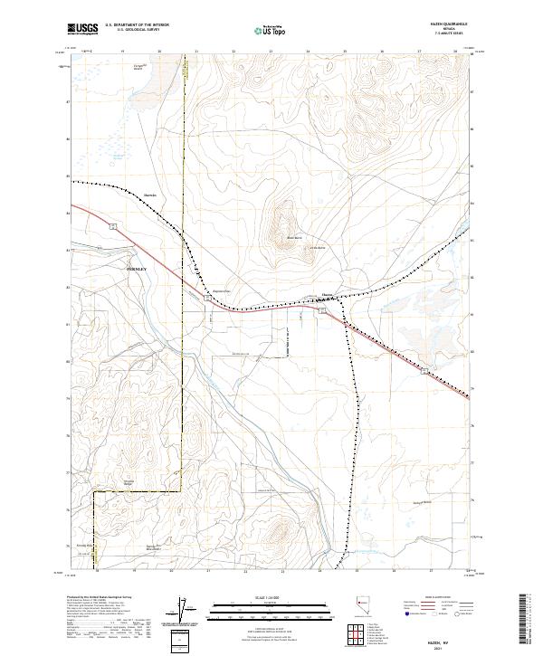 Hazen, NV — USGS 7.5-minute topo (2021)