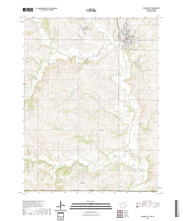 Pawnee City, NE-KS — USGS 7.5-minute topo (2021)