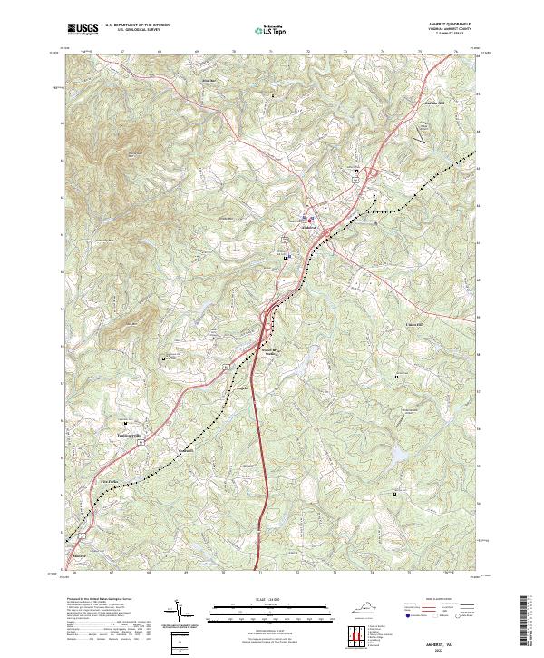 Amherst, VA — USGS 7.5-minute topo (2022)