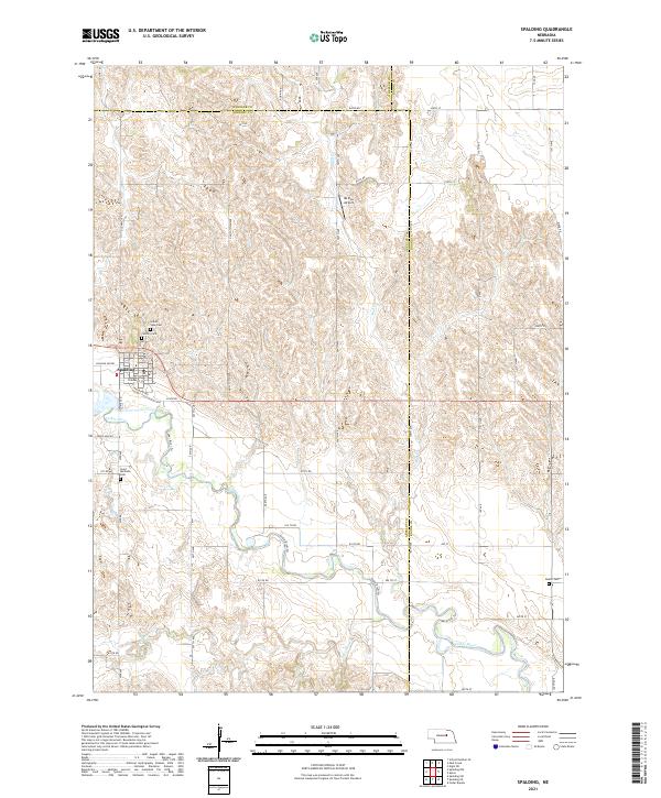 Spalding, NE — USGS 7.5-minute topo (2021)