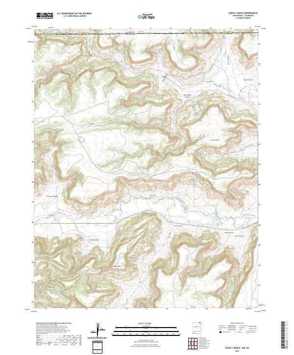 Cross L Ranch, NM-CO — USGS 7.5-minute topo (2023)