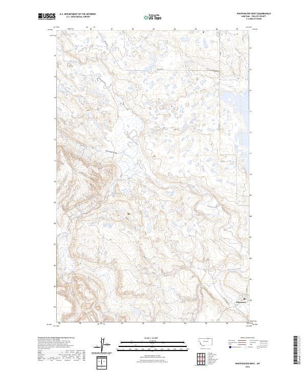 Whitewater West, MT — USGS 7.5-minute topo (2024)