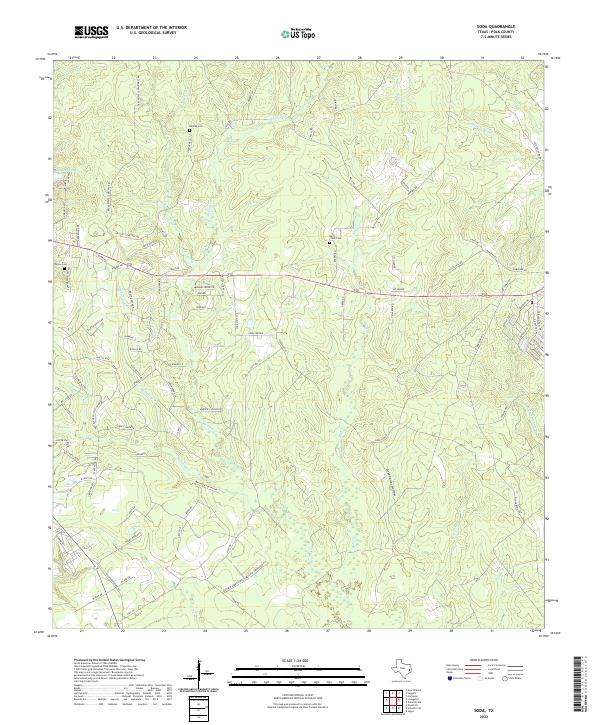 Soda, TX — USGS 7.5-minute topo (2022)
