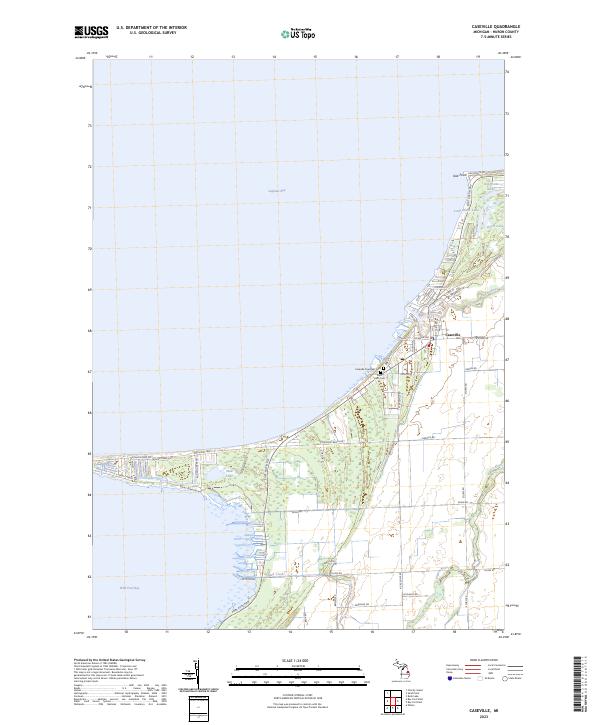 Caseville, MI — USGS 7.5-minute topo (2023)