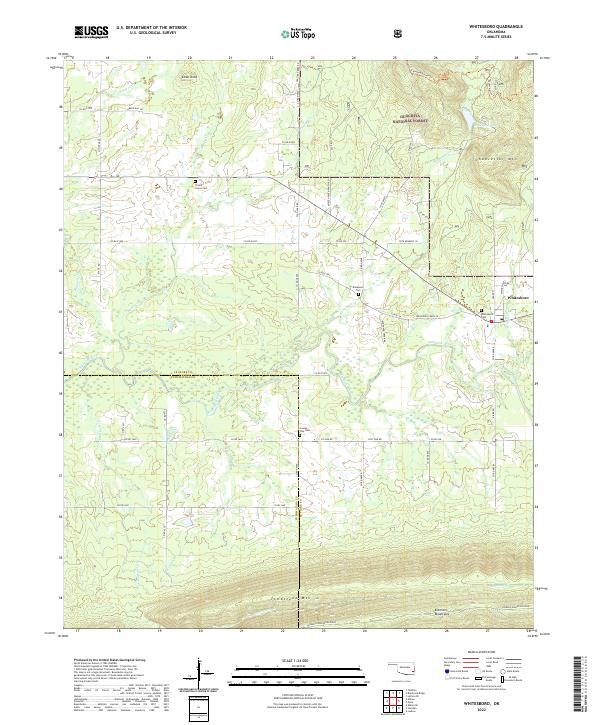 Whitesboro, OK — USGS 7.5-minute topo (2022)