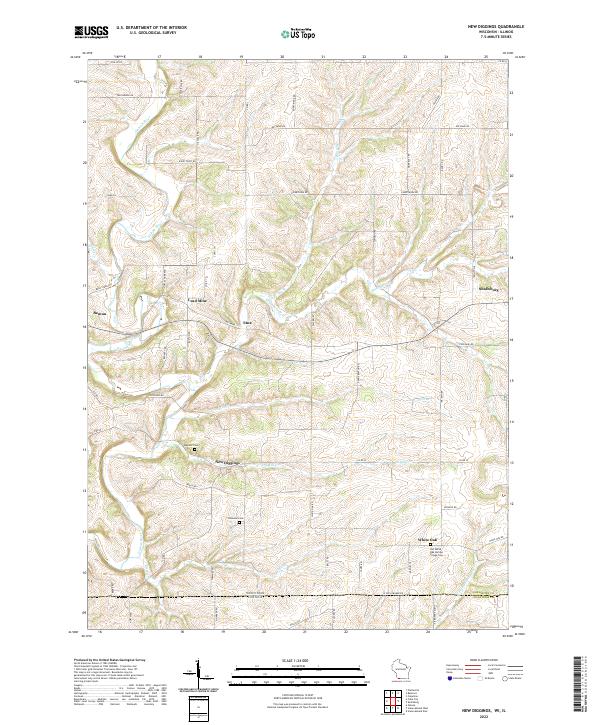 New Diggings, WI-IL — USGS 7.5-minute topo (2022)