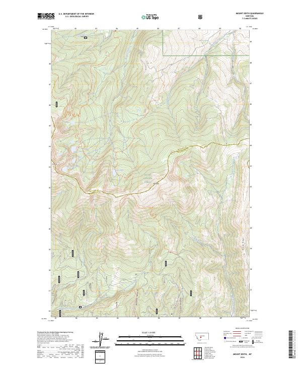 Mount Edith, MT — USGS 7.5-minute topo (2024)