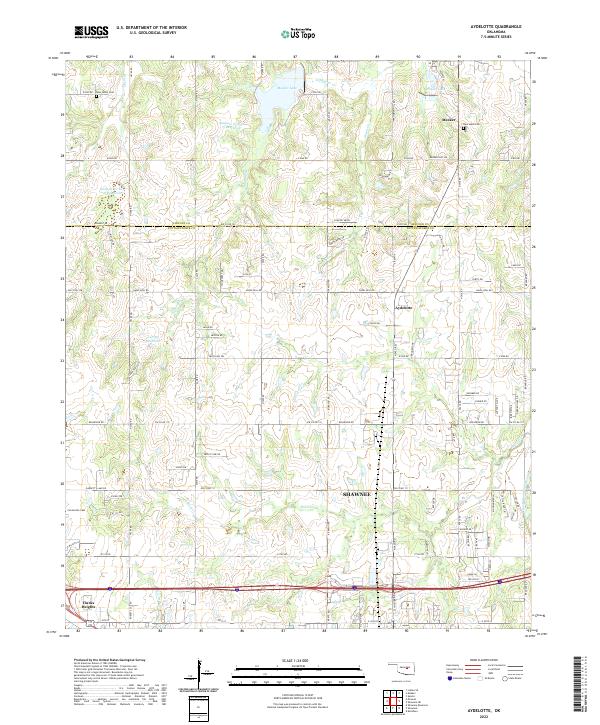 Aydelotte, OK — USGS 7.5-minute topo (2022)