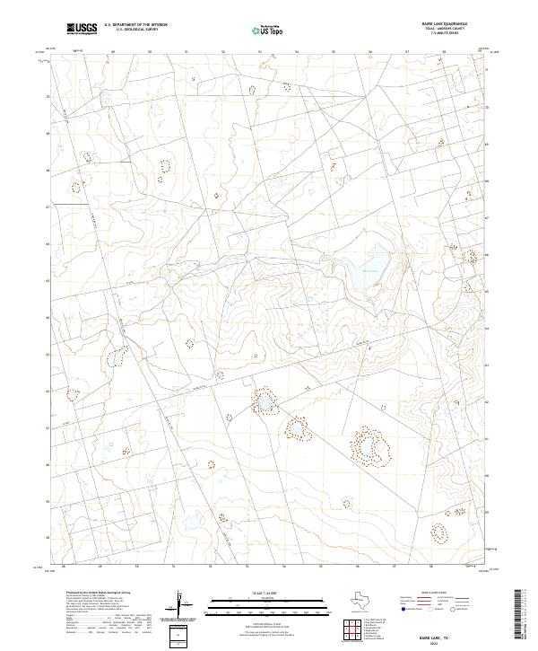 Baird Lake, TX — USGS 7.5-minute topo (2022)