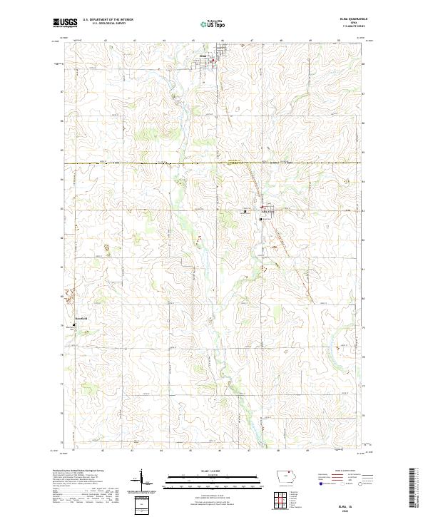 Elma, IA — USGS 7.5-minute topo (2022)