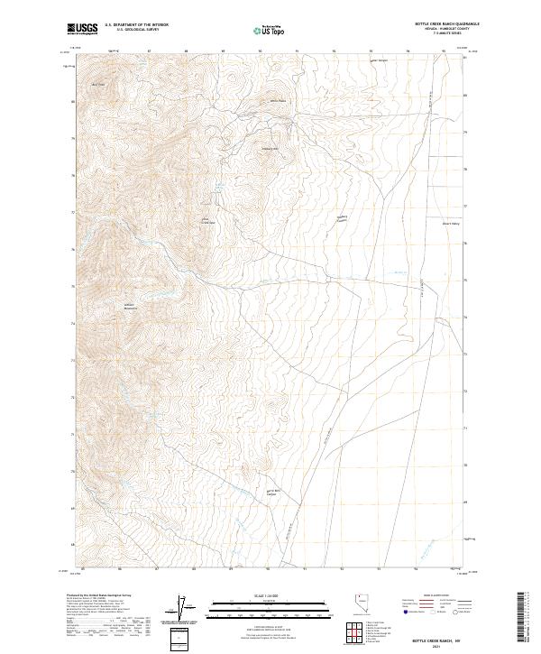 Bottle Creek Ranch, NV — USGS 7.5-minute topo (2021)