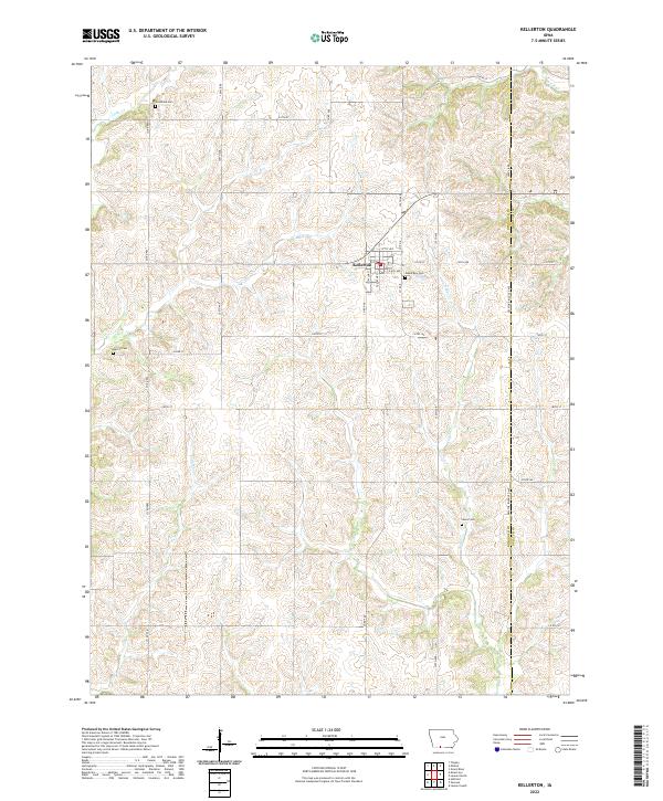Kellerton, IA — USGS 7.5-minute topo (2022)